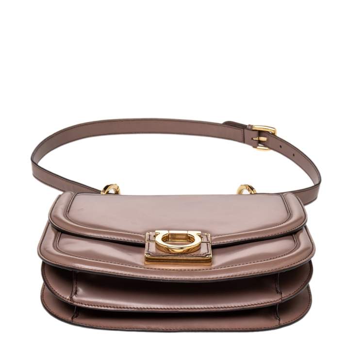 Pre Owned Salvatore Ferragamo Brown Leather Jody Shoulder Bag