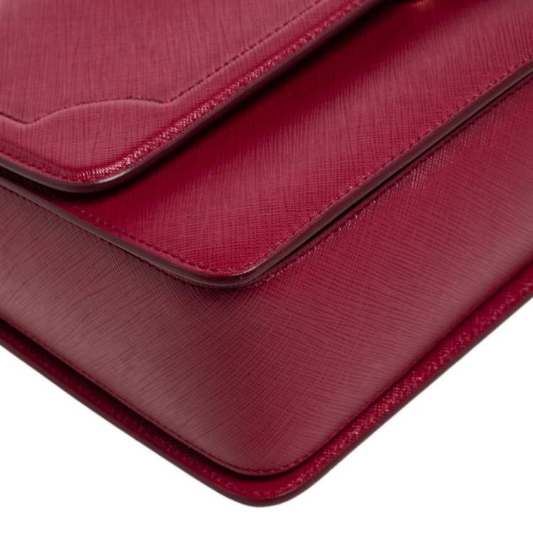 Pre Owned Salvatore Ferragamo Dark Red Leather Seila Top Handle Bag 