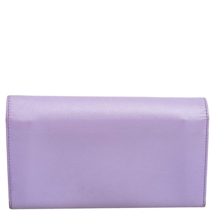 Pre Owned Salvatore Ferragamo Lilac Leather Gancini Continental Wallet