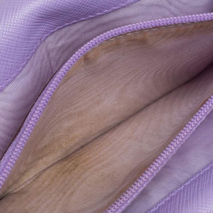 Pre Owned Salvatore Ferragamo Lilac Leather Gancini Continental Wallet