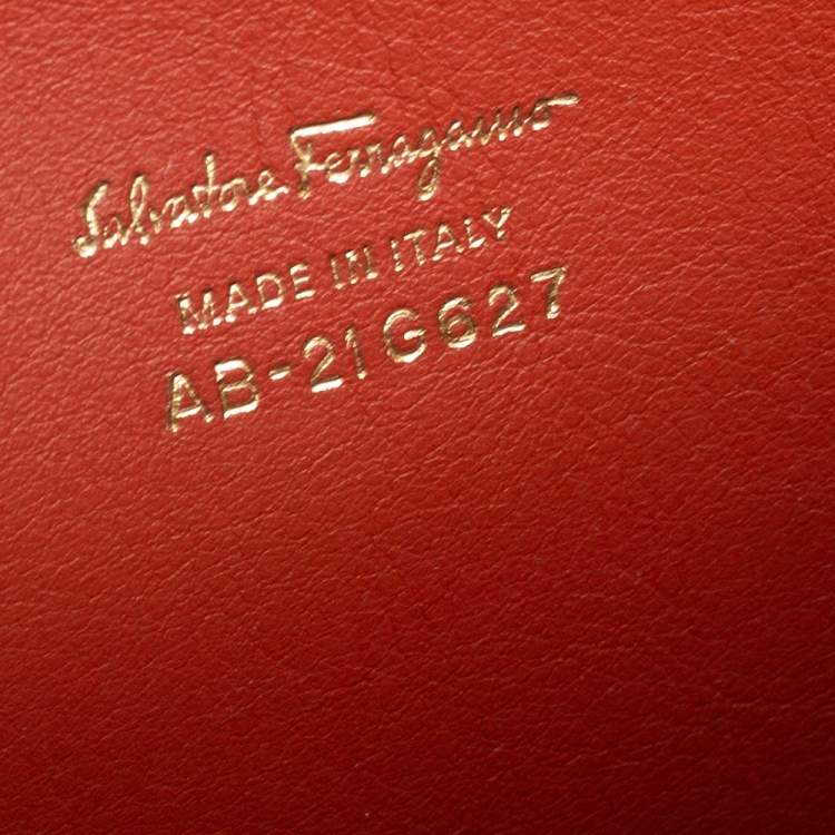 Pre Owned Salvatore Ferragamo Orange Leather and Suede Studded Aileen Shoulder Bag