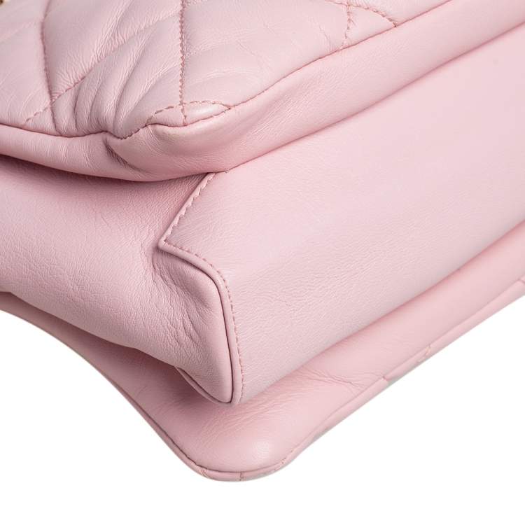 مملوكة مسبقًا Salvatore Ferragamo Pink Quilted Leather Bow Zip Genette Shoulder Bag