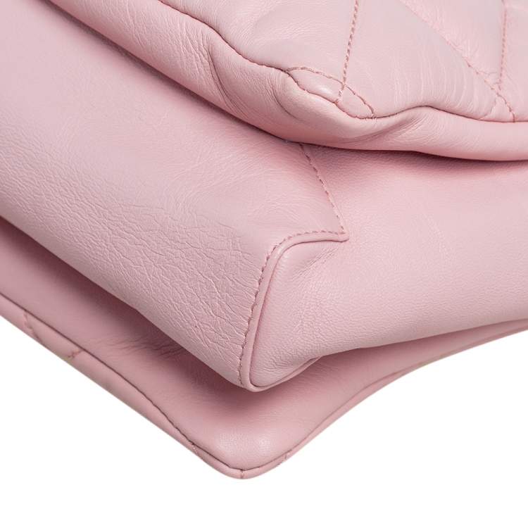 مملوكة مسبقًا Salvatore Ferragamo Pink Quilted Leather Bow Zip Genette Shoulder Bag