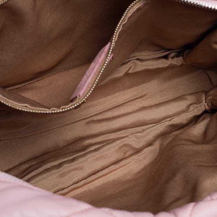 مملوكة مسبقًا Salvatore Ferragamo Pink Quilted Leather Bow Zip Genette Shoulder Bag