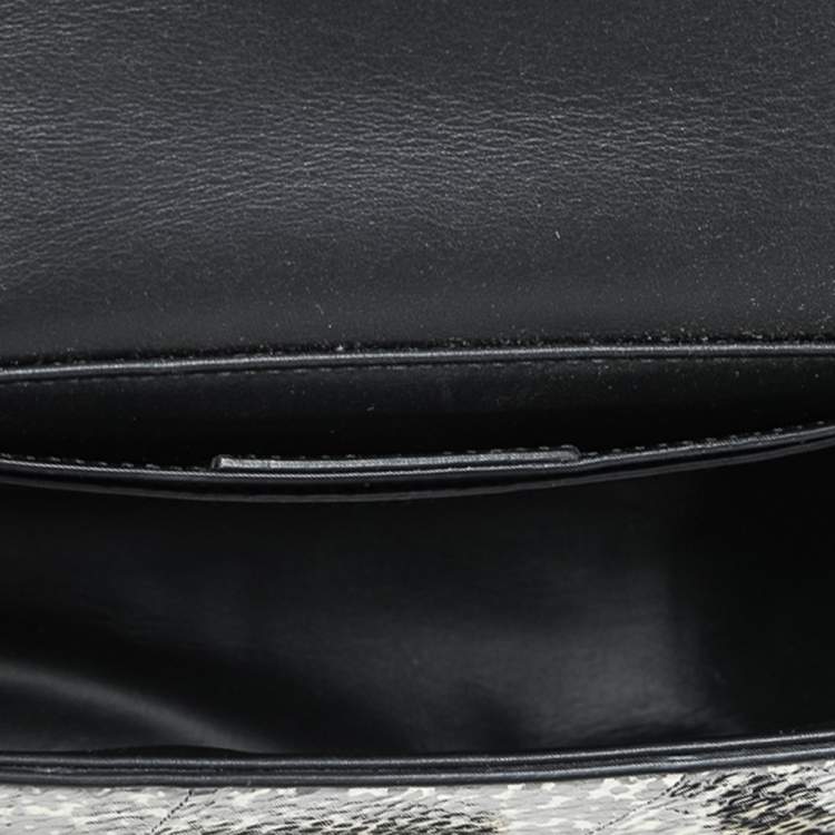Pre Owned Salvatore Ferragamo Black Python Leather Flap Shoulder Bag