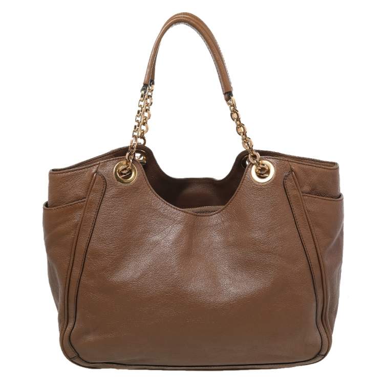 Pre Owned Salvatore Ferragamo Brown Leather Betulla Tote