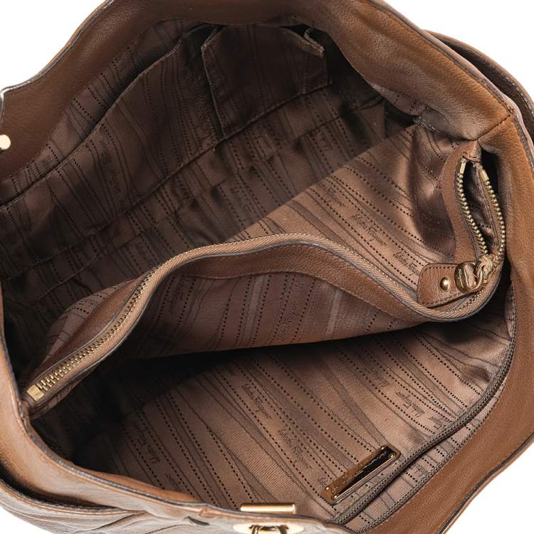 Pre Owned Salvatore Ferragamo Brown Leather Betulla Tote