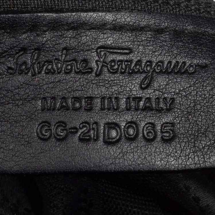 Pre Owned Salvatore Ferragamo Black Leather Hobo 