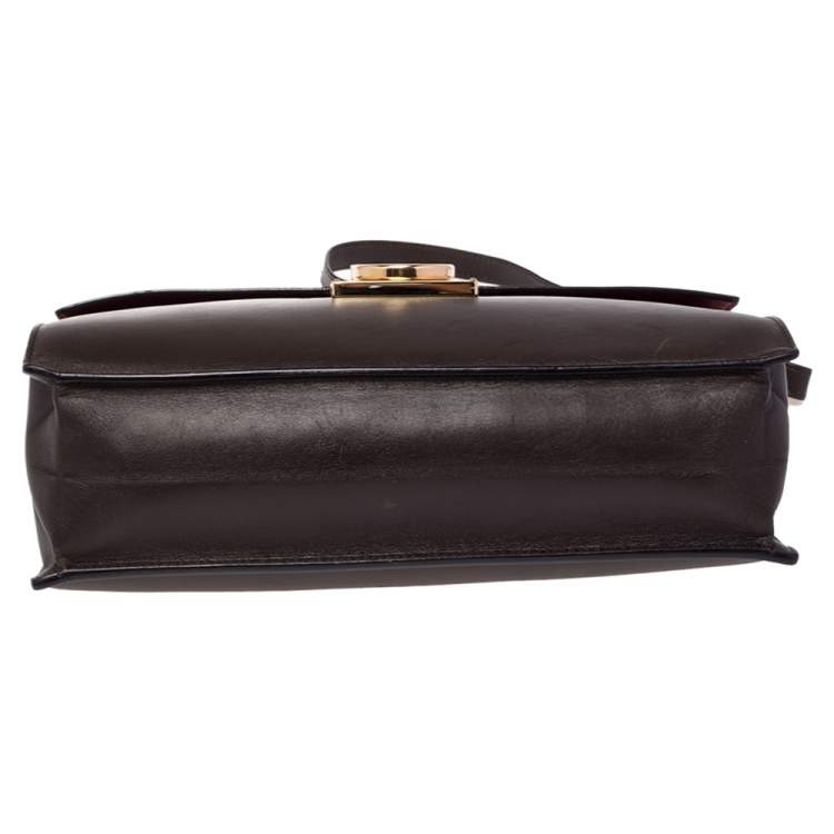 Pre Owned Salvatore Ferragamo Chocolate Brown Leather Marisol Shoulder Bag