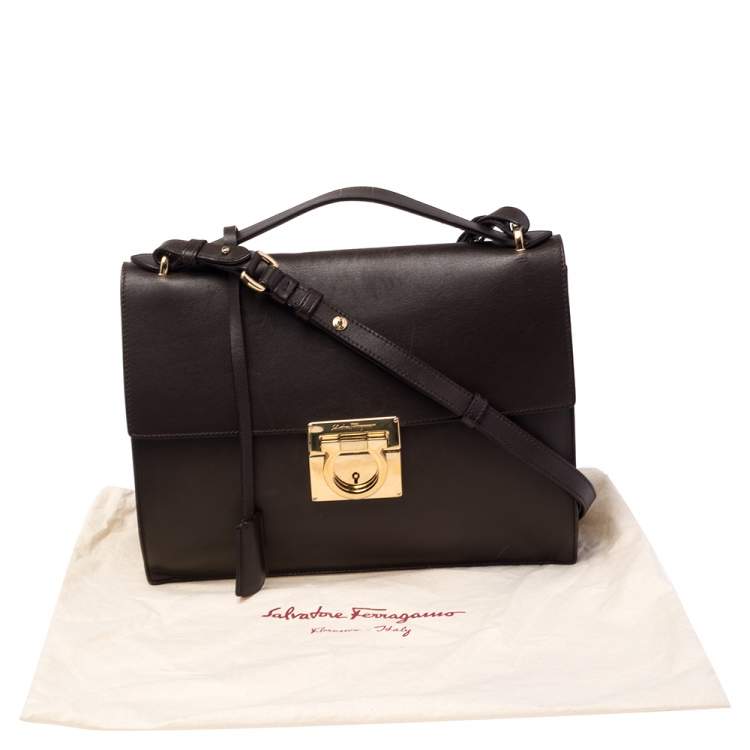Pre Owned Salvatore Ferragamo Chocolate Brown Leather Marisol Shoulder Bag