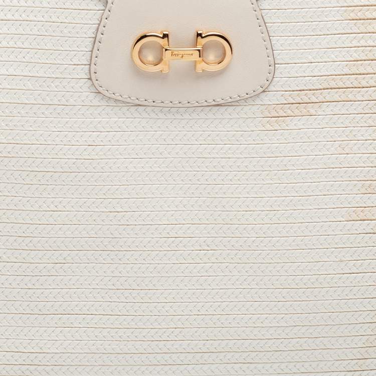 Pre Owned Salvatore Ferragamo Beige Betulla Leather Tote