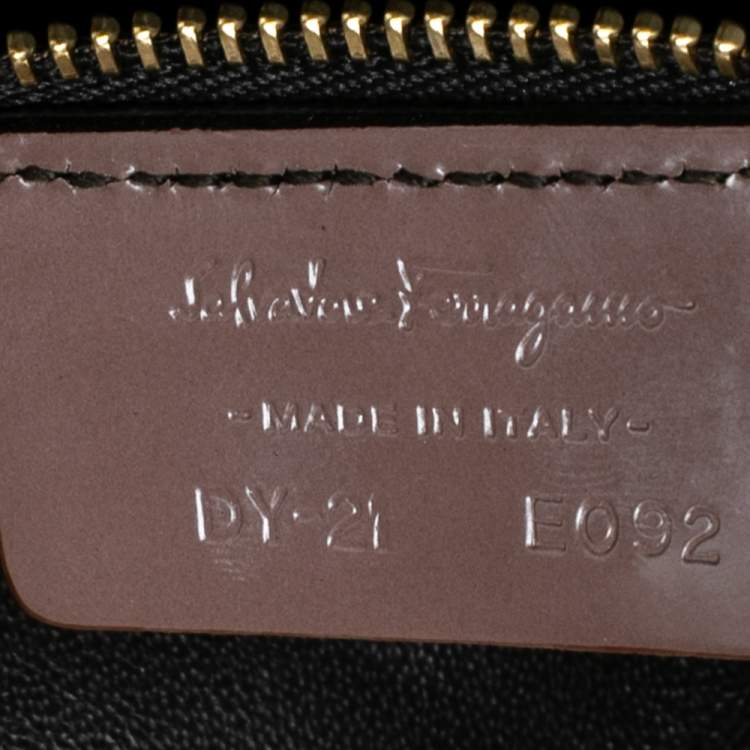 Pre Owned Salvatore Ferragamo Taupe Leather Jody Shoulder Bag