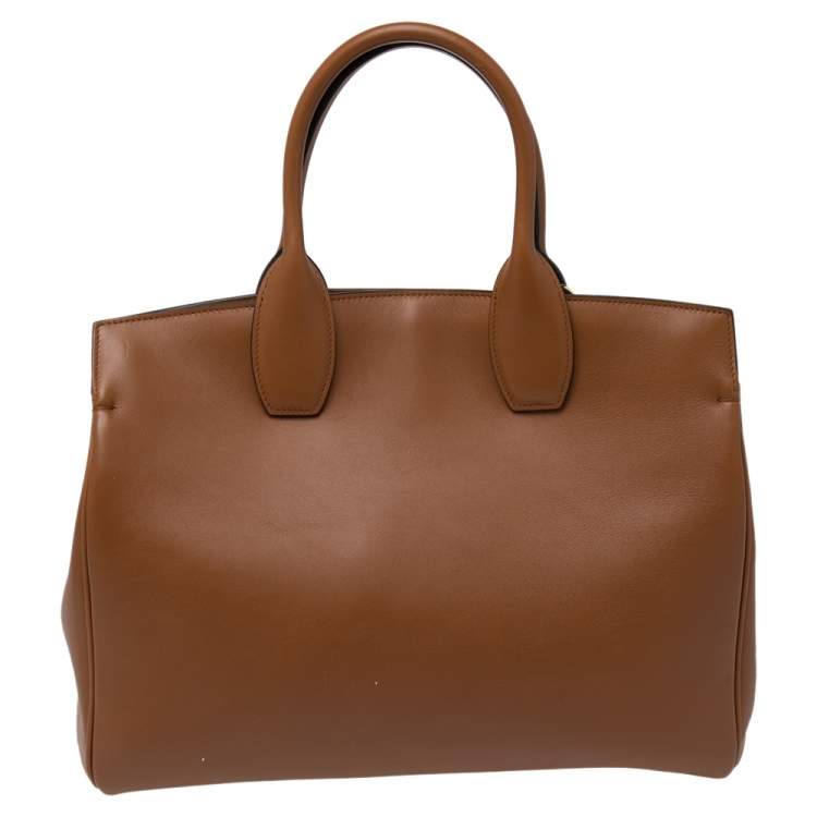 Pre Owned Salvatore Ferragamo Brown Leather Medium Studio Tote