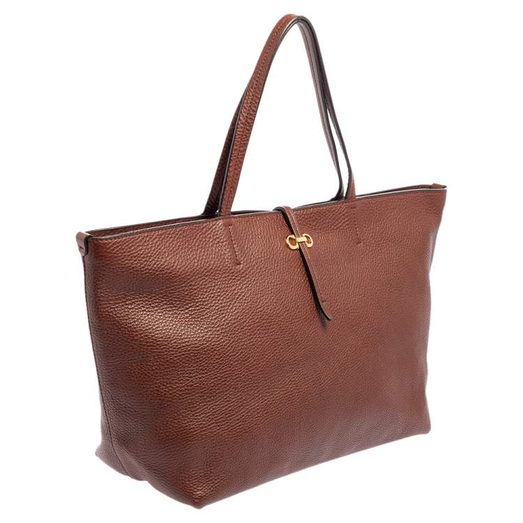 Pre Owned Salvatore Ferragamo Brown Leather Bice Tote