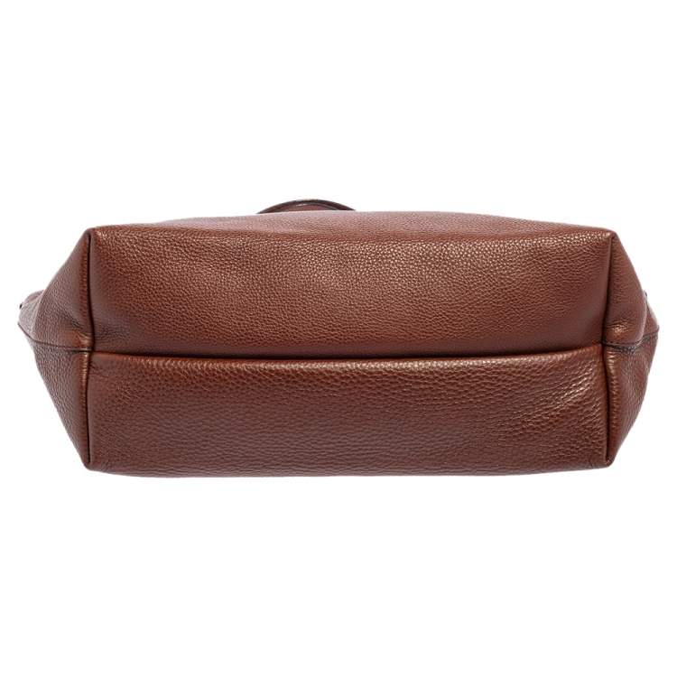 Pre Owned Salvatore Ferragamo Brown Leather Bice Tote