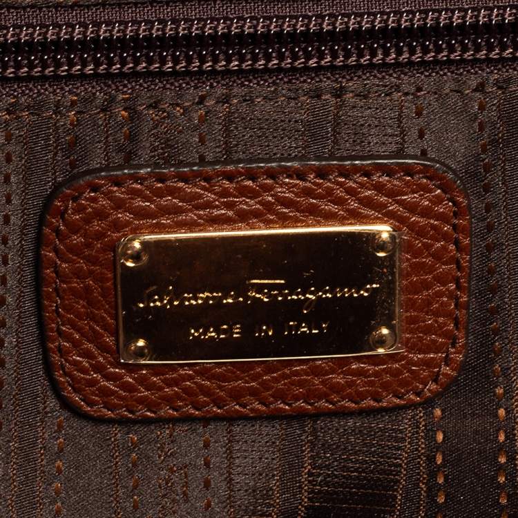 Pre Owned Salvatore Ferragamo Brown Leather Bice Tote