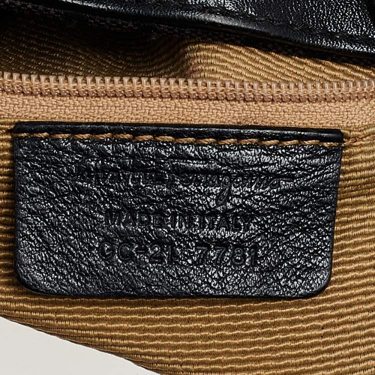 Pre Owned Salvatore Ferragamo Black Canvas And Leather Tote