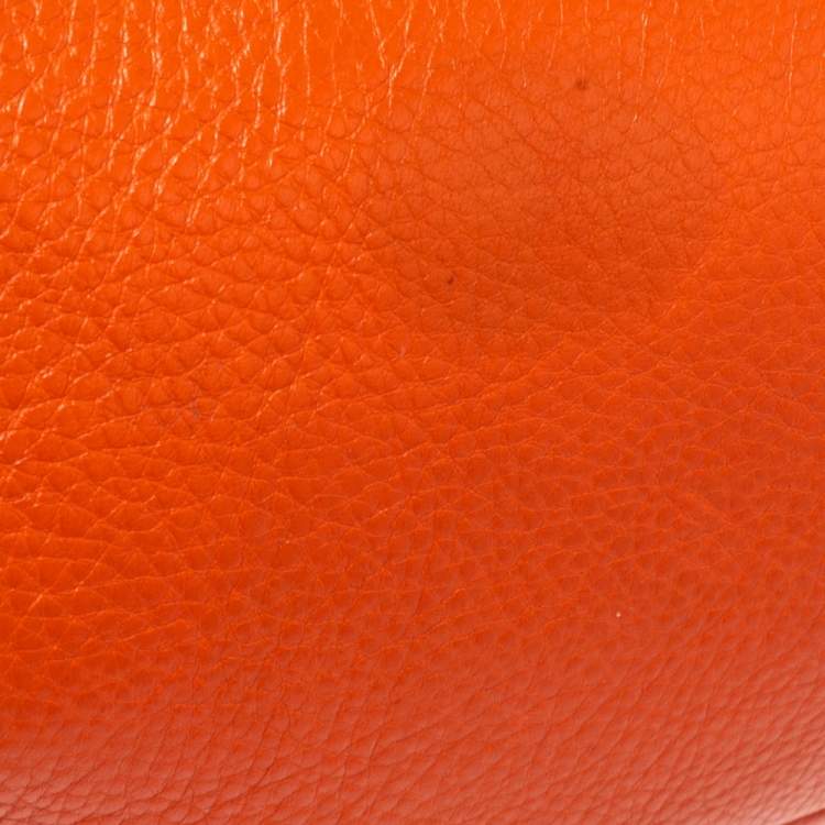 Pre Owned Salvatore Ferragamo Orange Leather Tote