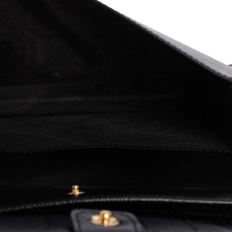 مملوكة مسبقًا Salvatore Ferragamo Black Leather Miss Vara Wallet On Chain