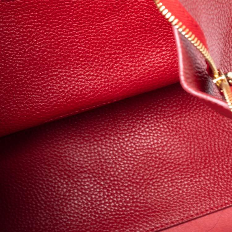 Pre Owned Salvatore Ferragamo Red Leather Medium Amy Tote