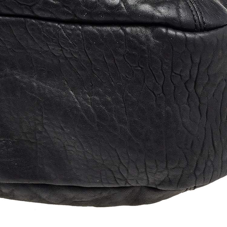 Pre Owned Salvatore Ferragamo Black Leather Gancini Hobo