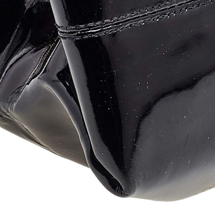 Pre Owned Salvatore Ferragamo Black Patent Leather Satchel