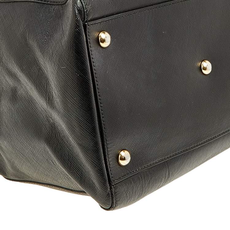 Pre Owned Salvatore Ferragamo Black Leather Chain Tote