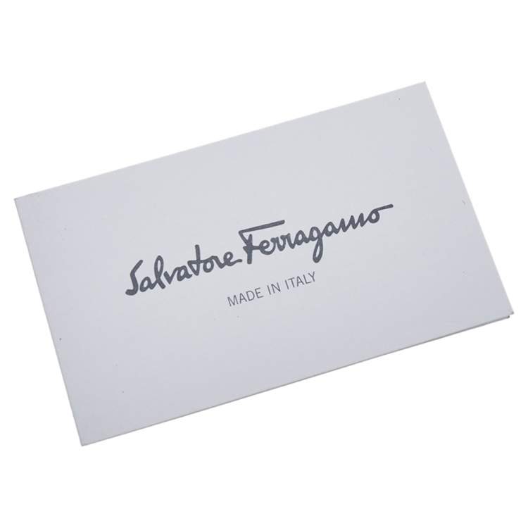 Pre Owned Salvatore Ferragamo Beige Leather Vara Bow Chain Shoulder Bag
