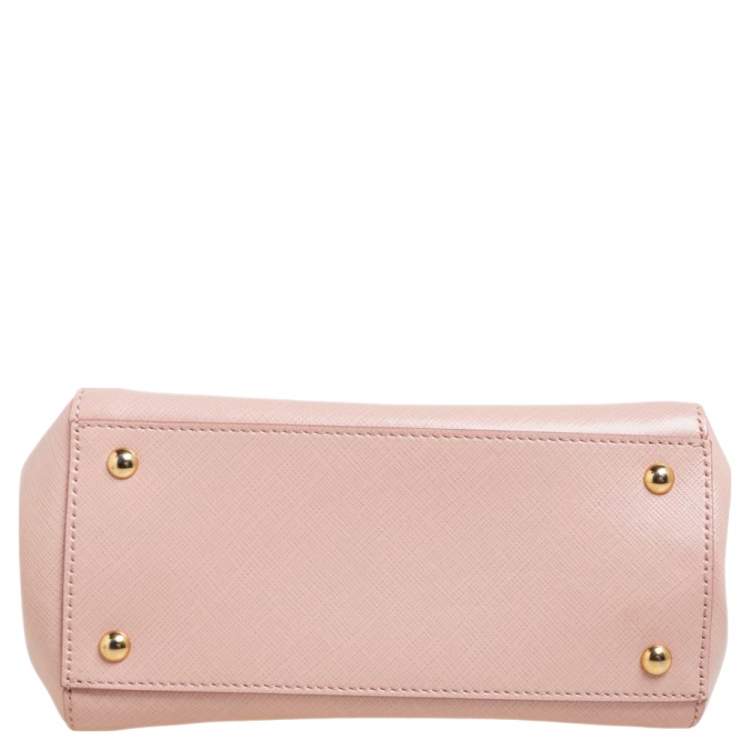 Pre Owned Salvatore Ferragamo Pink Leather Mini Melike Vara Bow Chain Tote