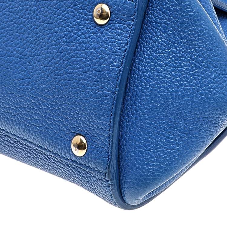 Pre Owned Salvatore Ferragamo Blue Leather Medium Sofia Top Handle Bag
