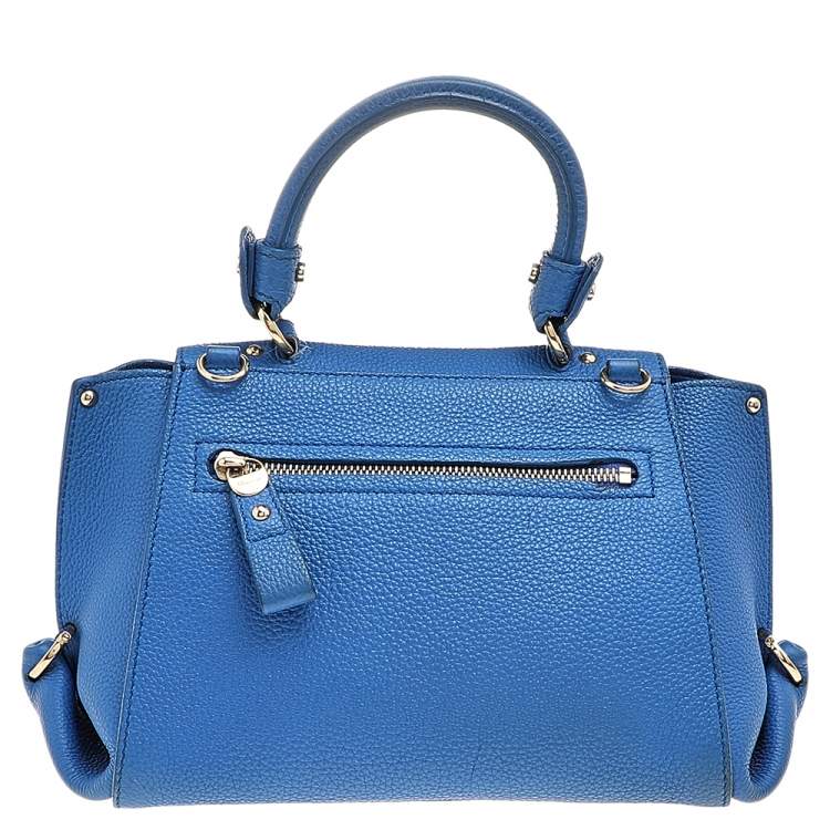 Pre Owned Salvatore Ferragamo Blue Leather Medium Sofia Top Handle Bag