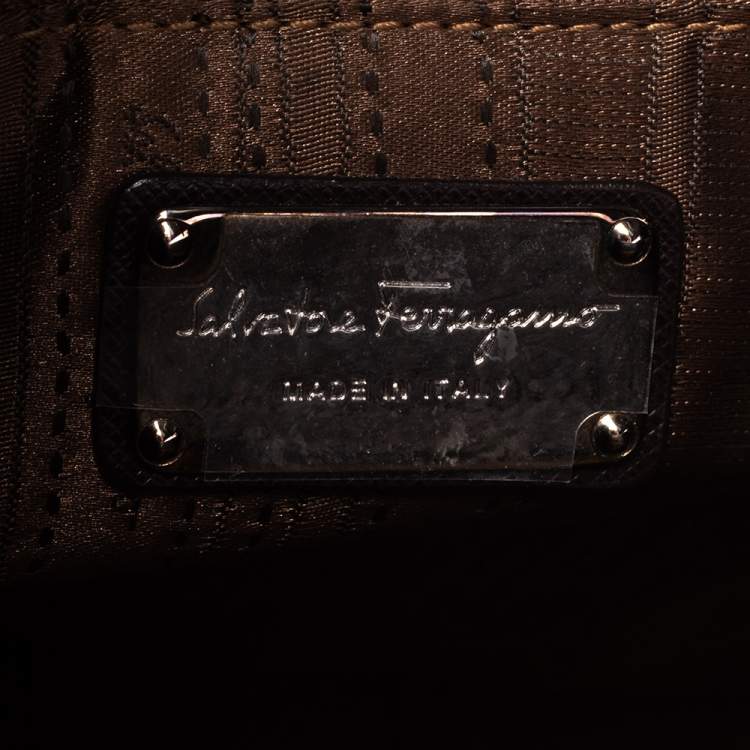 مملوكة مسبقًا Salvatore Ferragamo Brown Leopard Print Pony Hair and Leather Medium Briana Tote