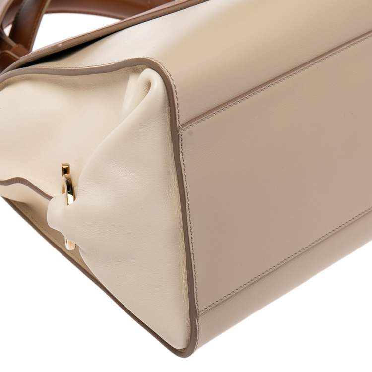 Pre Owned Salvatore Ferragamo Tricolor Leather Large Sofia Top Handle Bag