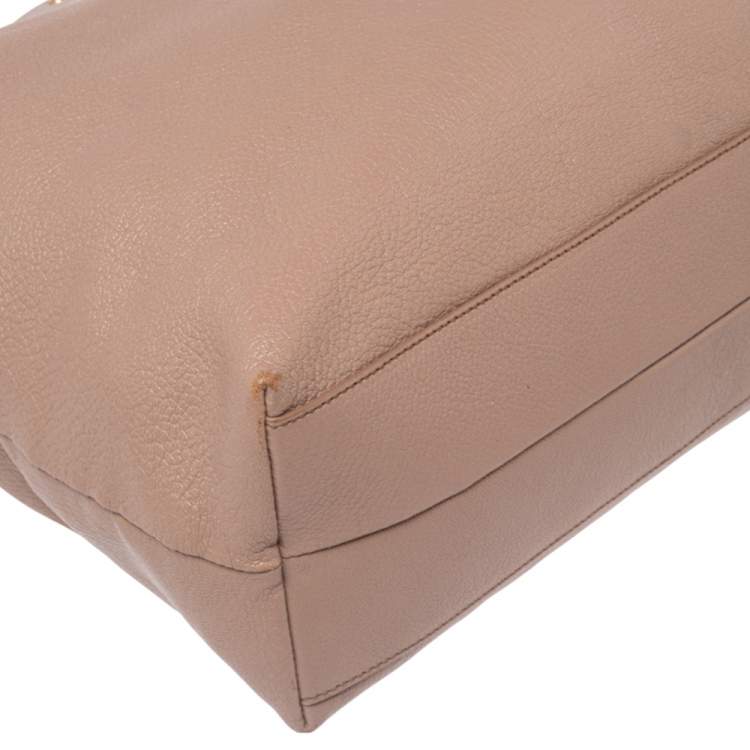 Pre Owned Salvatore Ferragamo Beige Leather Mika Tote