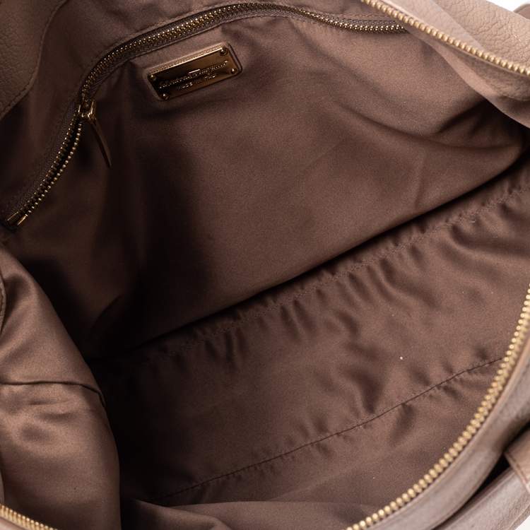 Pre Owned Salvatore Ferragamo Beige Leather Mika Tote