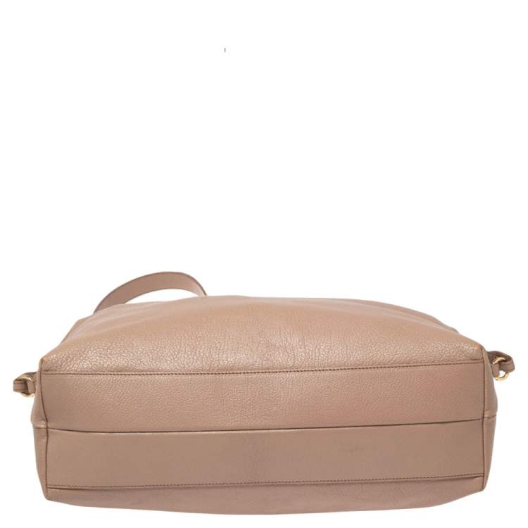 Pre Owned Salvatore Ferragamo Beige Leather Mika Tote