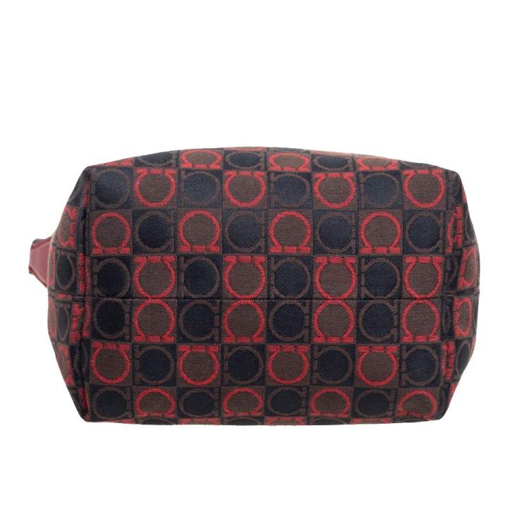 مملوكة مسبقًا Salvatore Ferragamo Tricolor Gancini Canvas and Leather Trim Pochette