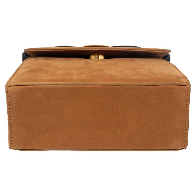 مملوكة مسبقًا Salvatore Ferragamo Tan/Black Nubuck Leather Vara Bow Top Handle Bag