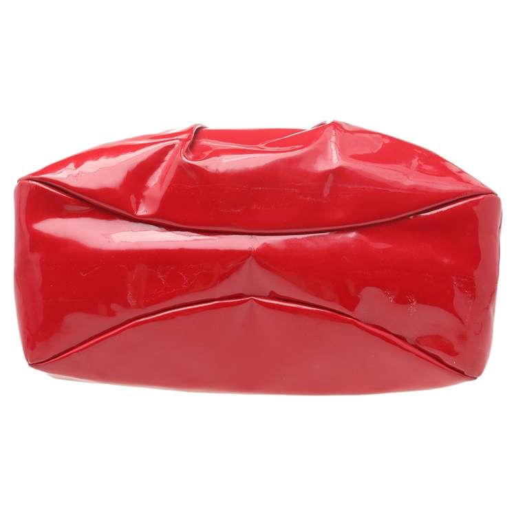 Pre Owned Salvatore Ferragamo Red Patent Leather Miss Vara Selene Tote