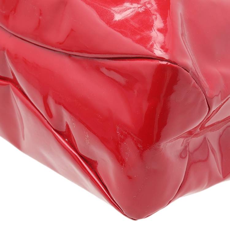 Pre Owned Salvatore Ferragamo Red Patent Leather Miss Vara Selene Tote