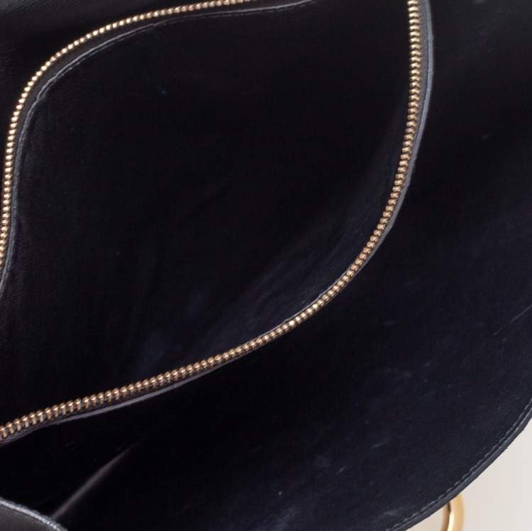 Pre Owned Salvatore Ferragamo Black Leather Gancio Lock Top Handle Bag