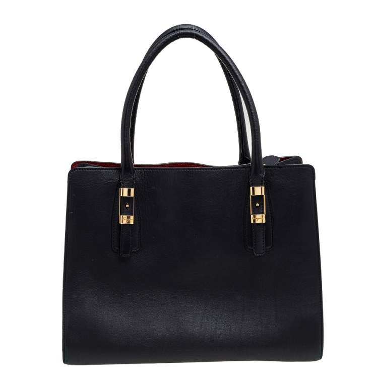 Pre Owned Salvatore Ferragamo Black Leather Tote