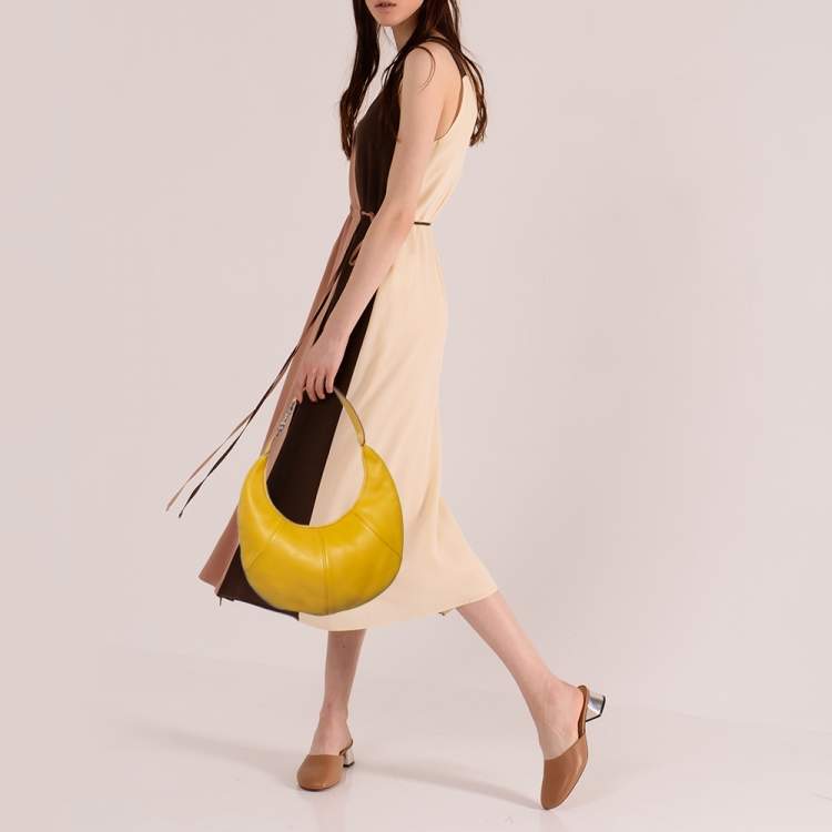 Pre Owned Salvatore Ferragamo Yellow Leather Hobo