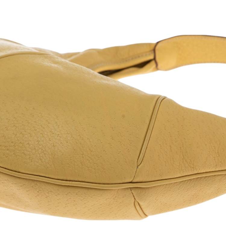 Pre Owned Salvatore Ferragamo Yellow Leather Hobo
