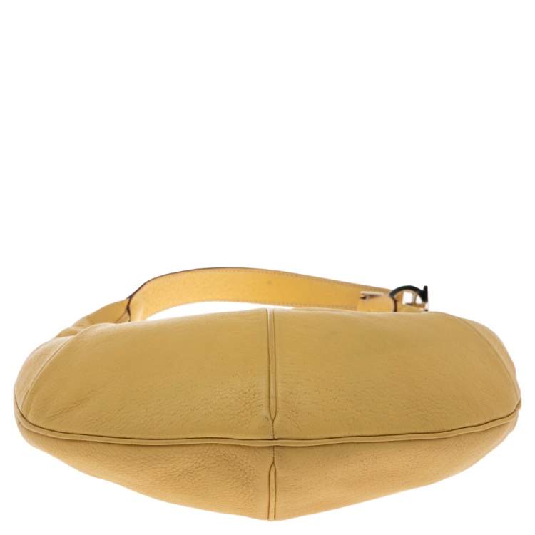 Pre Owned Salvatore Ferragamo Yellow Leather Hobo