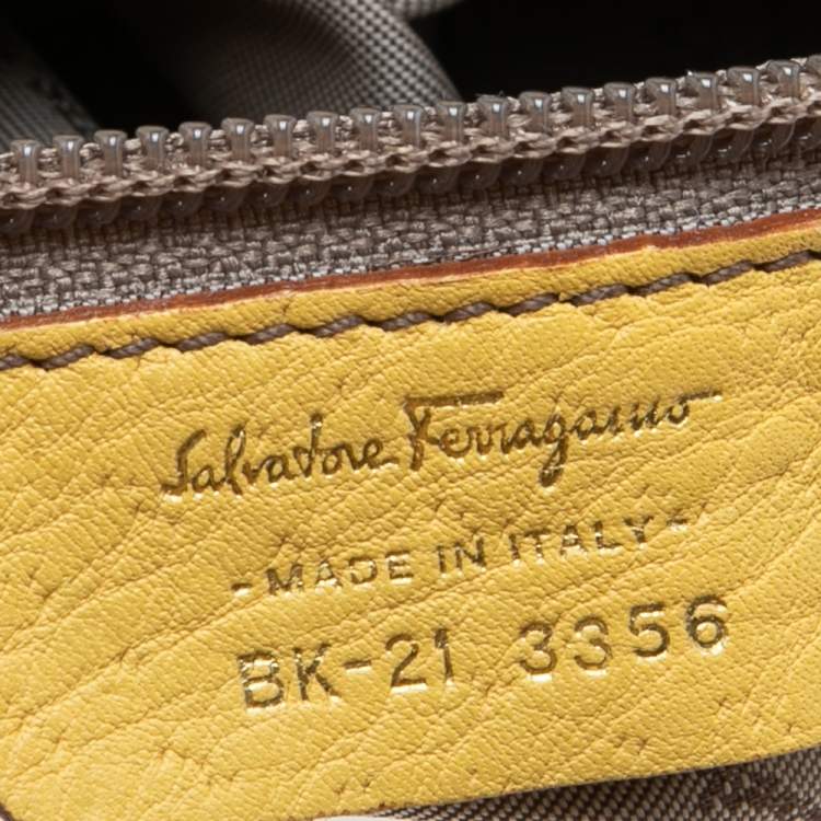 Pre Owned Salvatore Ferragamo Yellow Leather Hobo