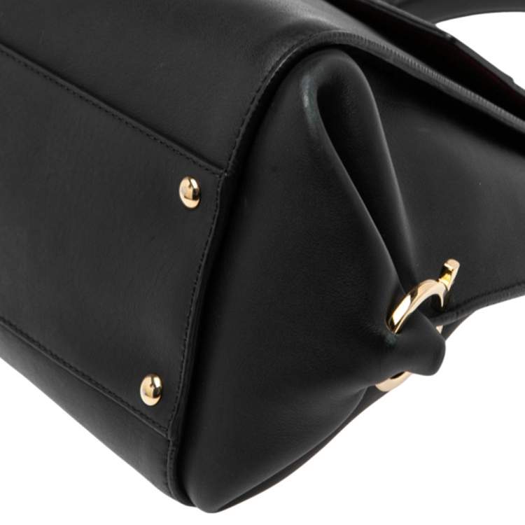 Pre Owned Salvatore Ferragamo Dark Blue Leather Medium Sofia Top Handle Bag