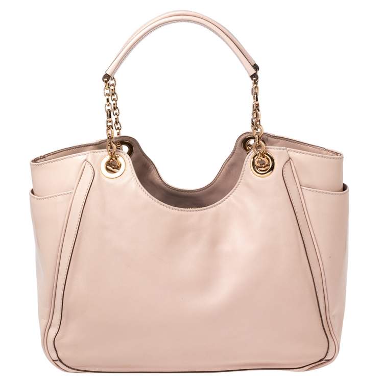 Pre Owned Salvatore Ferragamo Pink Leather and Patent Leather Betulla Tote