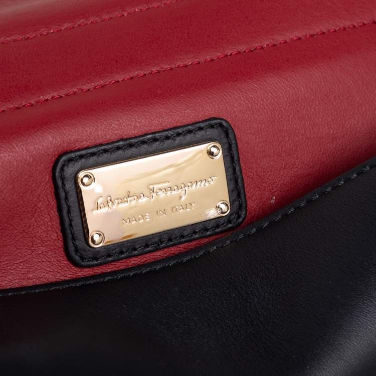 Pre Owned Salvatore Ferragamo Black Leather Large Sofia Top Handle Bag