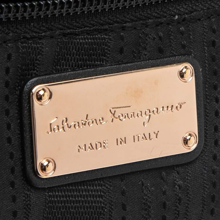 Pre Owned Salvatore Ferragamo Black Leather Apple Satchel
